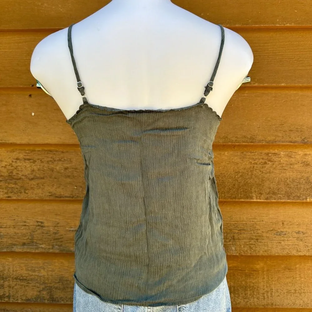 Azoe Sage Green Adjustable Camisole Loose Fit Tank Top Size S - Picture 7 of 8